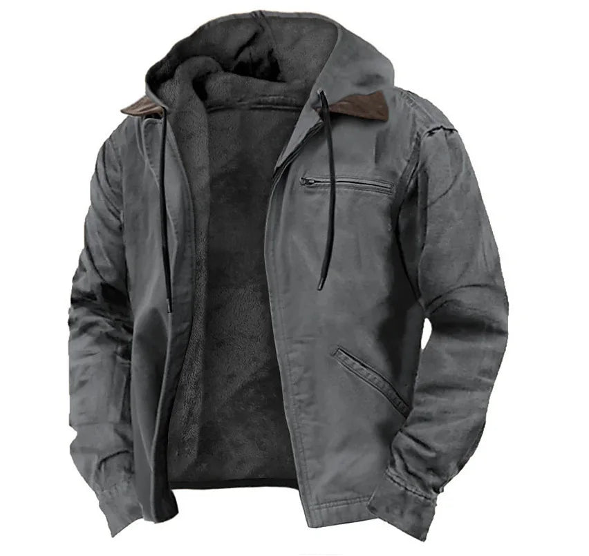 Mens Fur lined Hooded Jacket