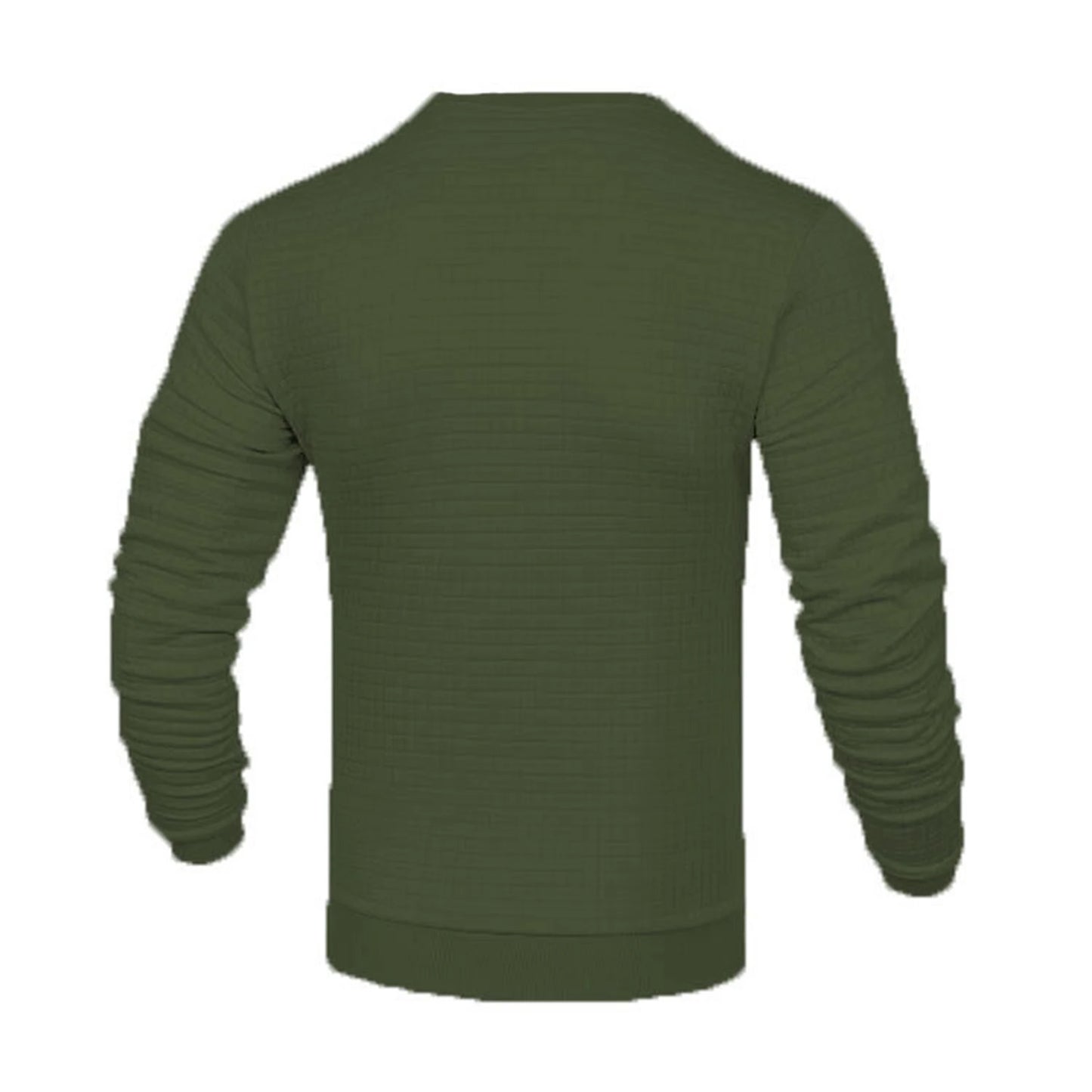 Waffle texture round neck jacquard check sweater
