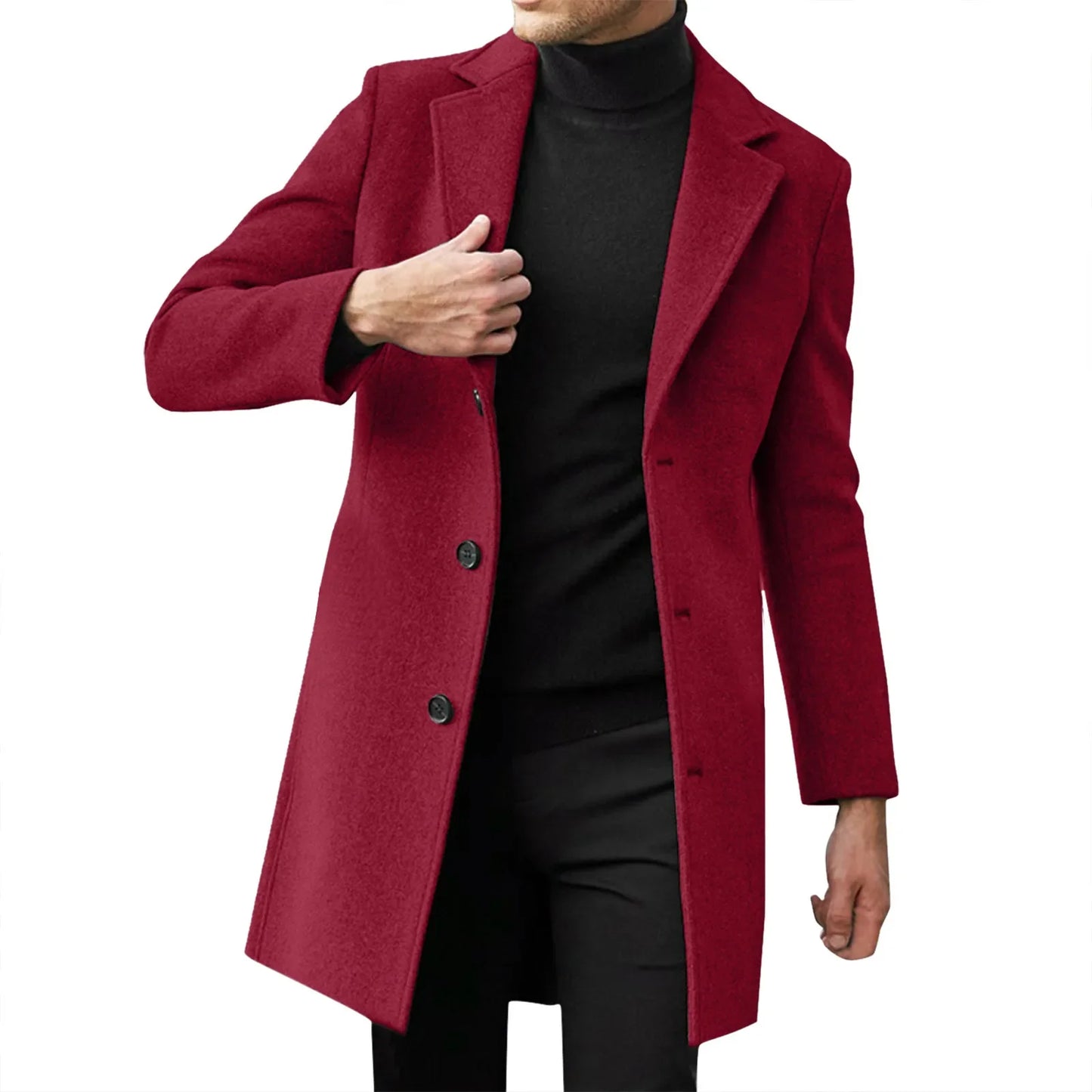 Fashionable Wool Mens Trench Coat