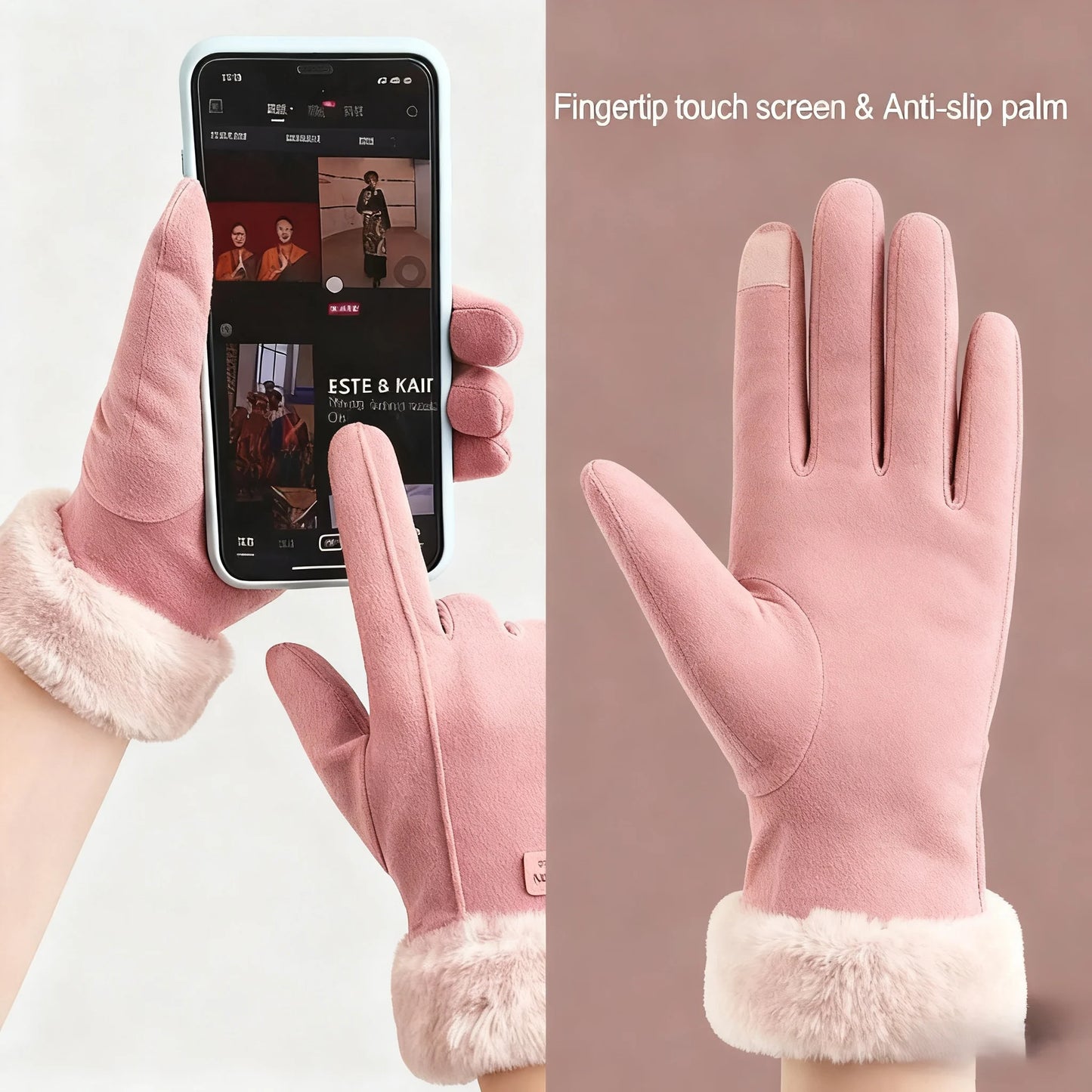 Women's Plush Touchscreen Winter Gloves