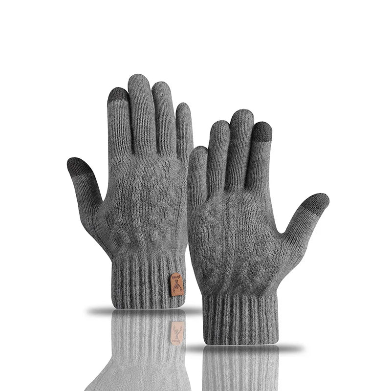 Men's Warm Knitted Touch Screen Gloves