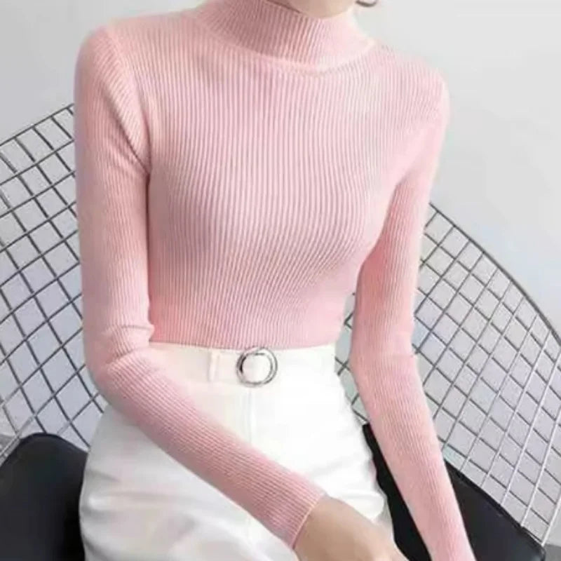 Autumn Vintage Turtleneck Knitted Sweater