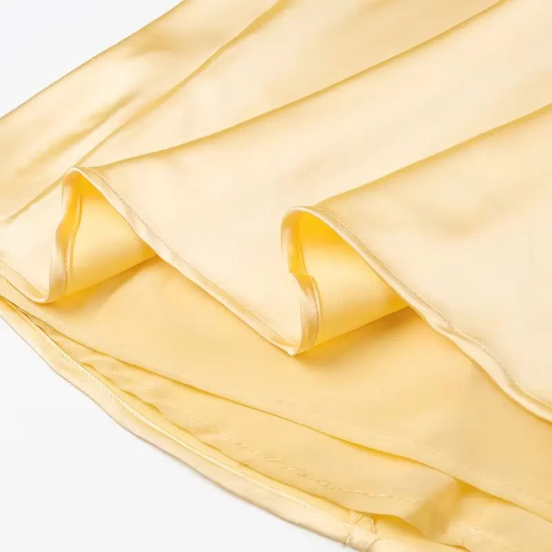 Elegant Summer Yellow V Neck Sling Dress