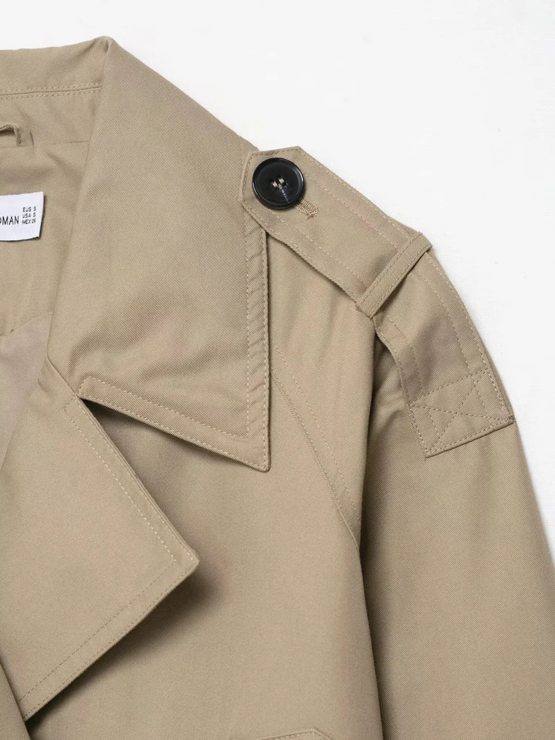 Double Breasted Short Trench Coat