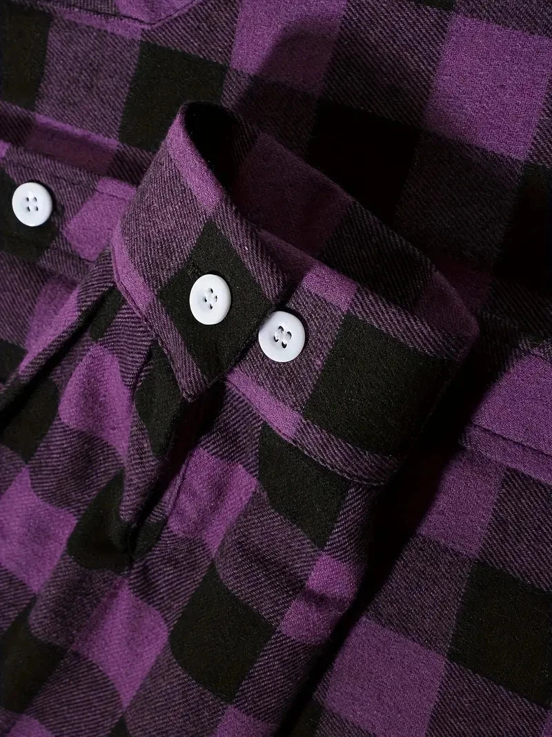 Mens Plaid Long Sleeve