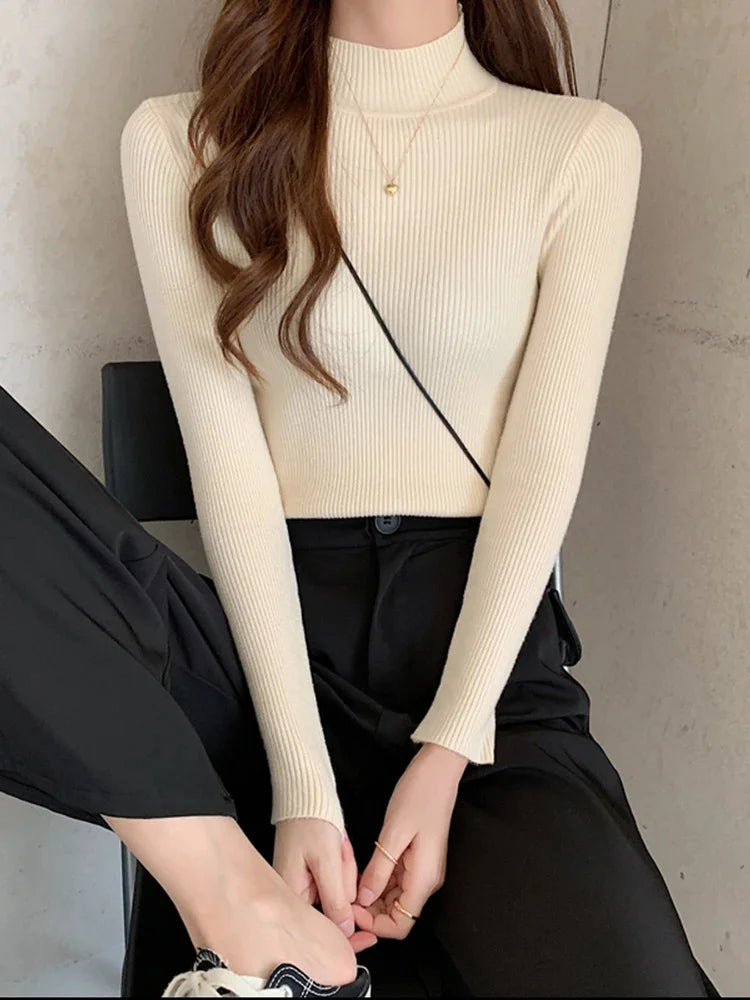 Autumn Vintage Turtleneck Knitted Sweater