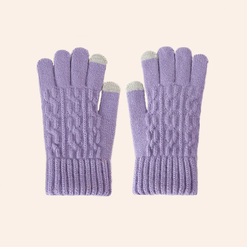 Plush Knitted Womens Gloves