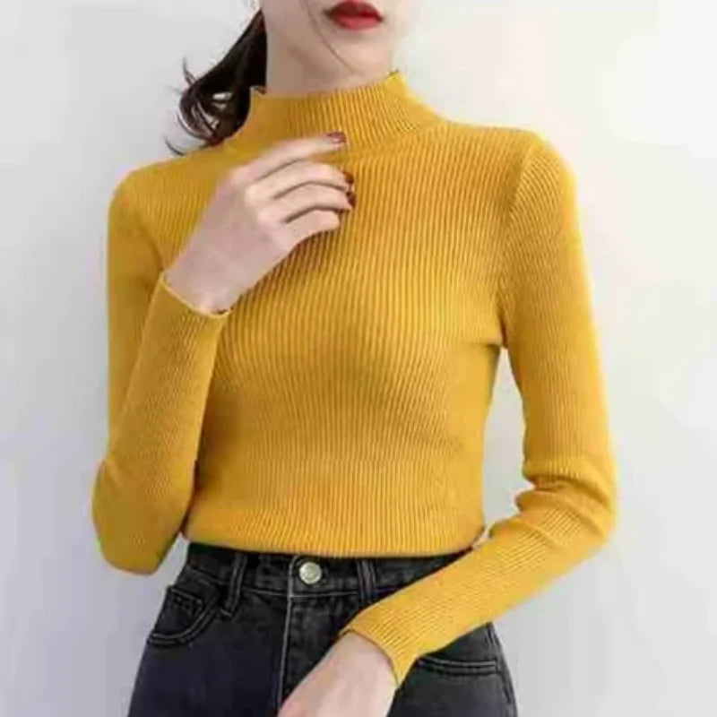 Autumn Vintage Turtleneck Knitted Sweater
