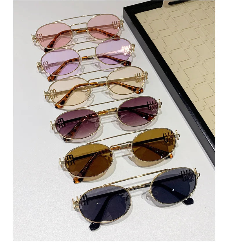 Trendy Double Beam Retro Designer SunGlasses