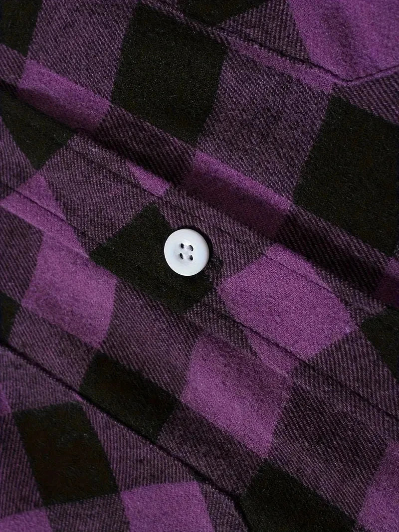Mens Plaid Long Sleeve