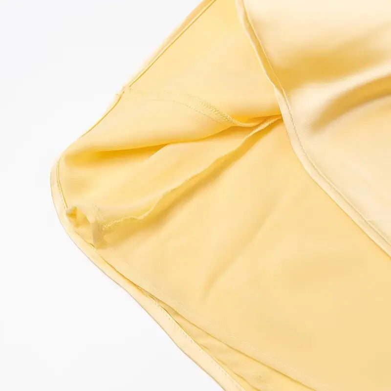 Elegant Summer Yellow V Neck Sling Dress