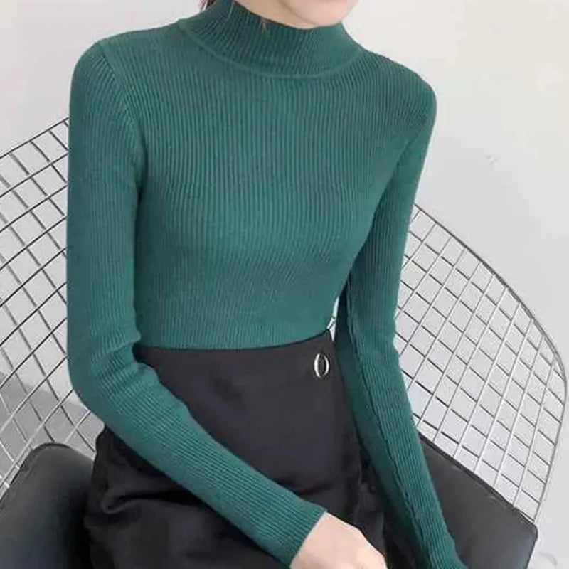 Autumn Vintage Turtleneck Knitted Sweater
