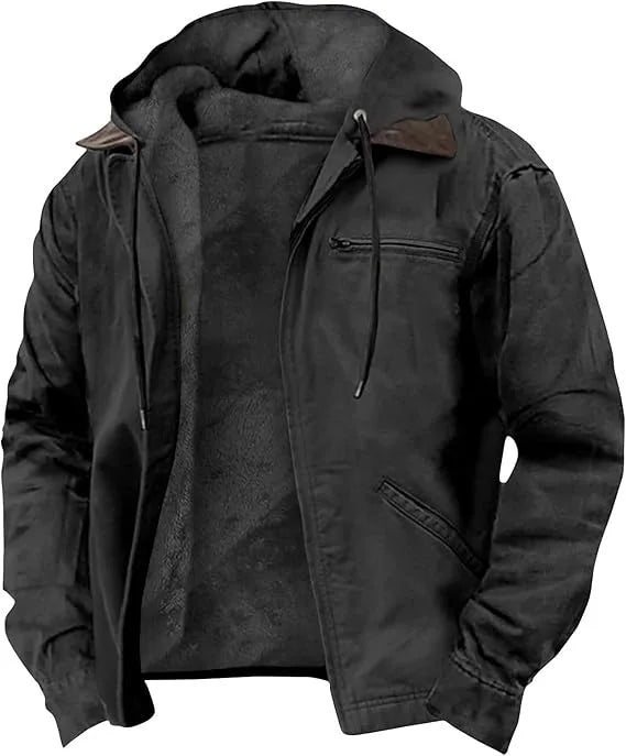 Mens Fur lined Hooded Jacket