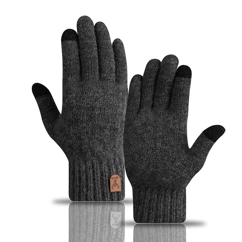 Men's Warm Knitted Touch Screen Gloves