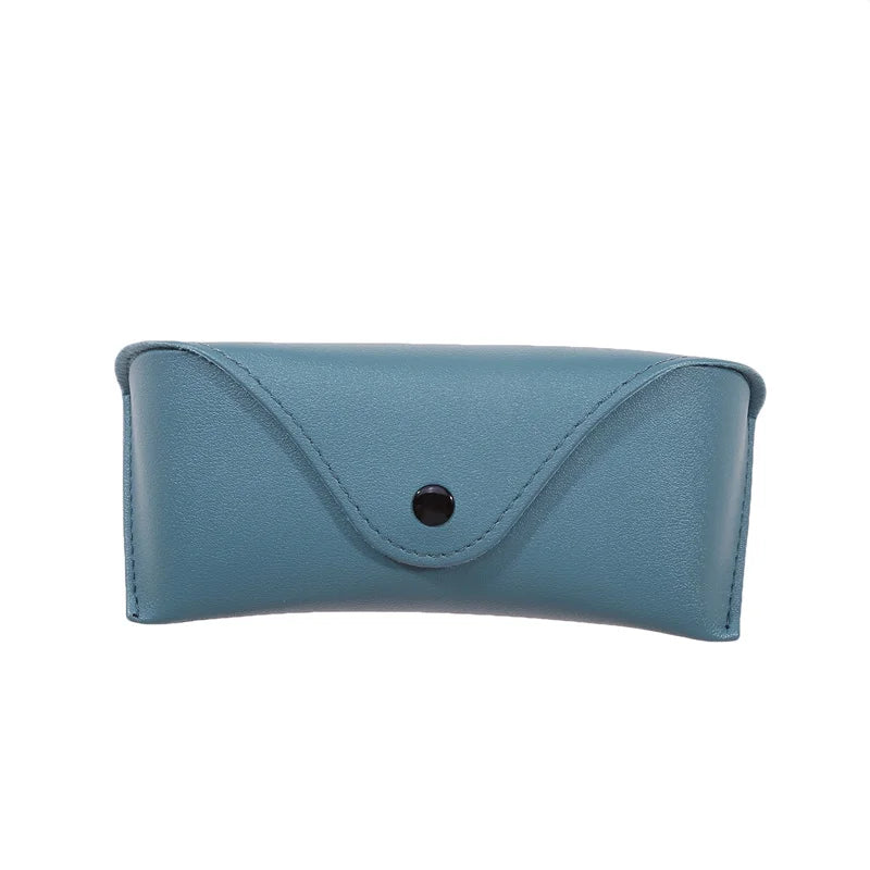 Durable Leather Eye Glasses Sunglasses Hard Case Solid Color Pouch Bag
