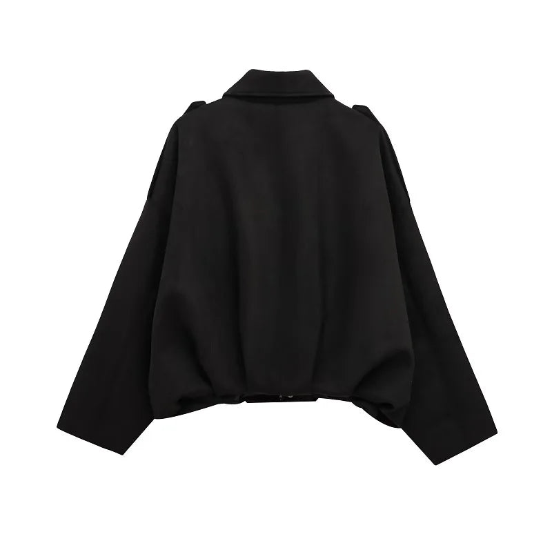 Oversized Suede Bomber Jacket