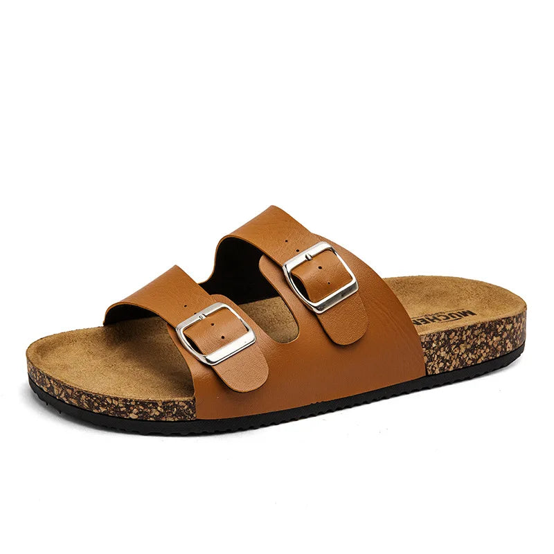 Classic Double Buckle Cork Sandals
