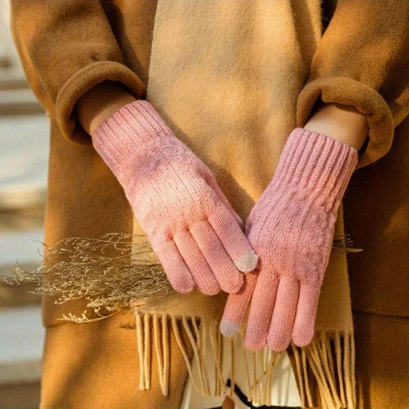 Plush Knitted Womens Gloves