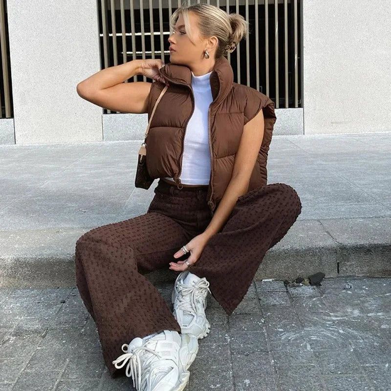 Womens Down Zipper Vest