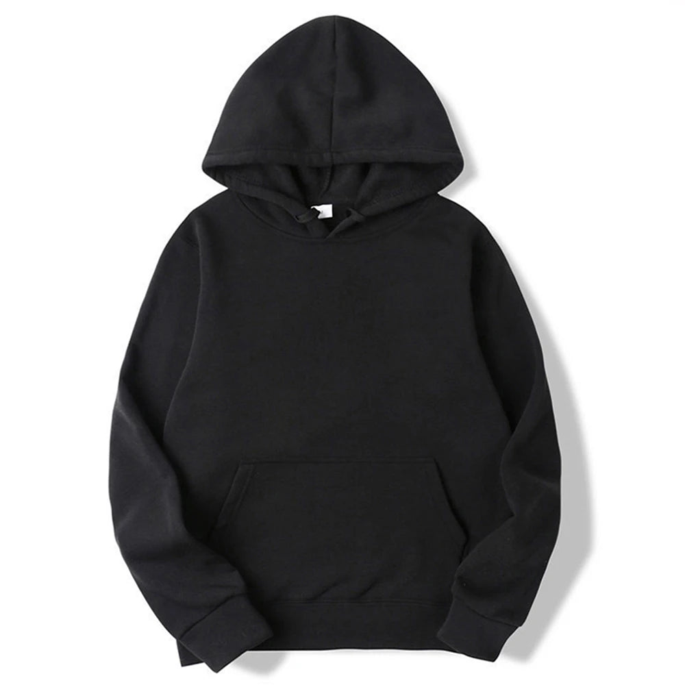 Plain Fleece Pullover Hoodie