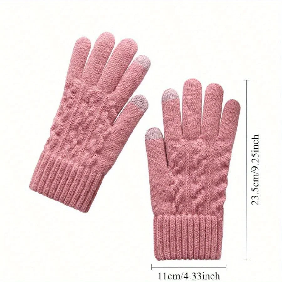 Plush Knitted Womens Gloves