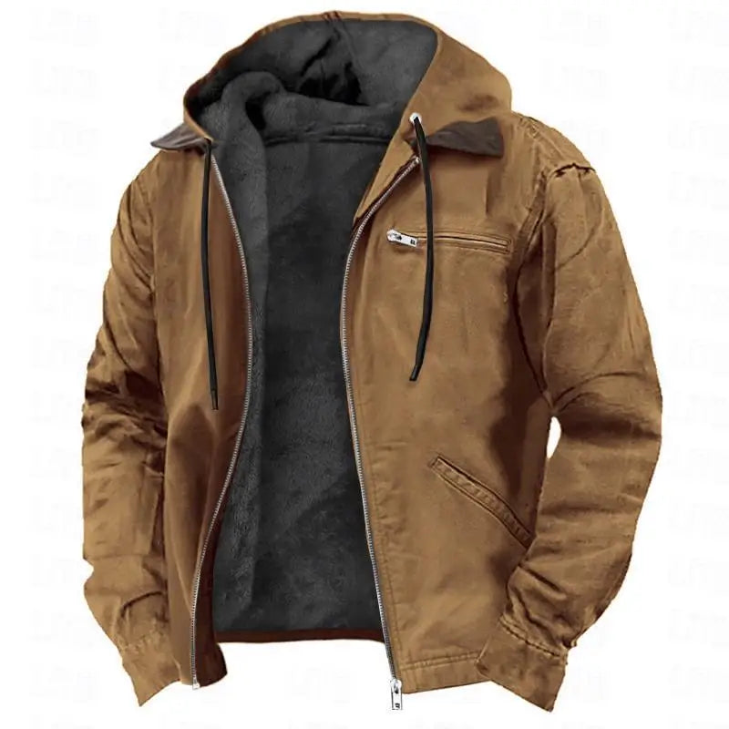 Mens Fur lined Hooded Jacket