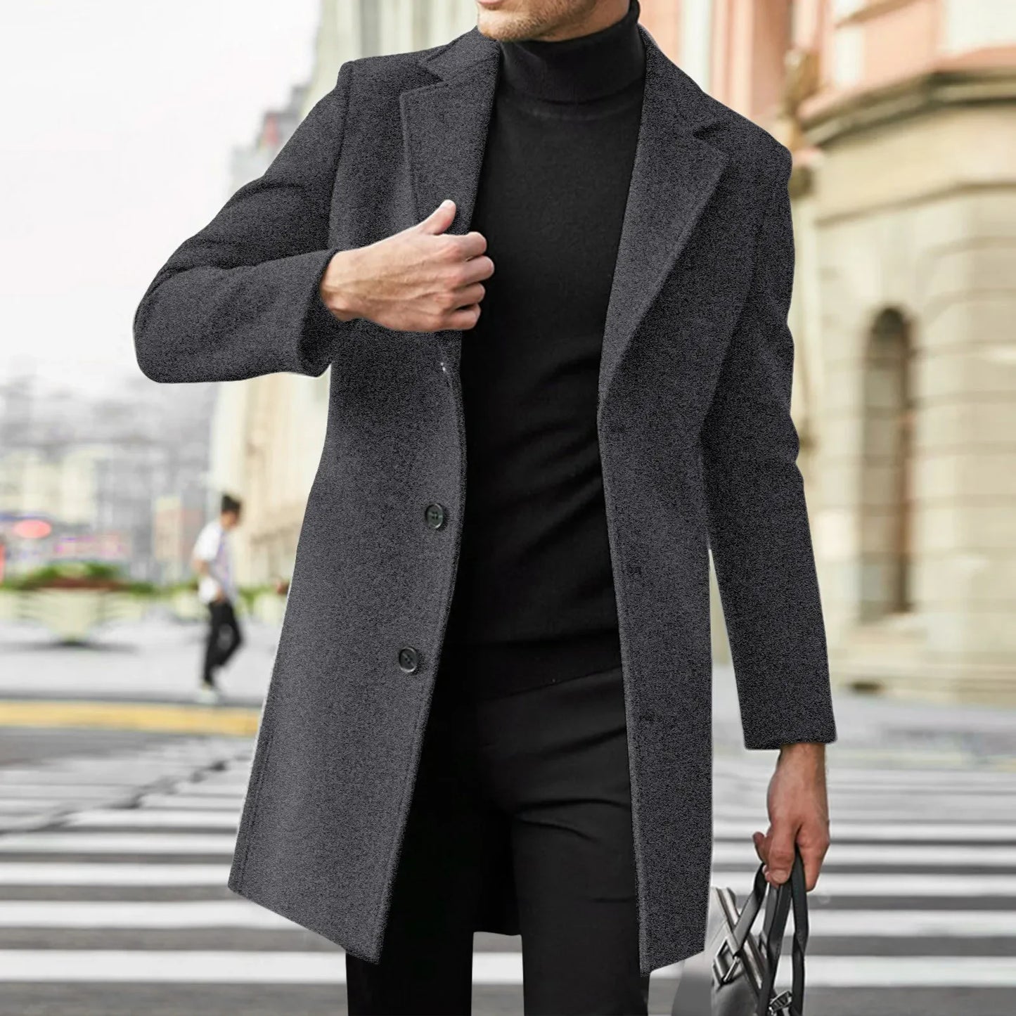 Fashionable Wool Mens Trench Coat
