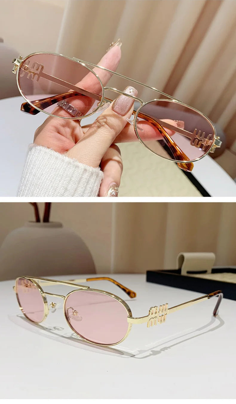 Trendy Double Beam Retro Designer SunGlasses