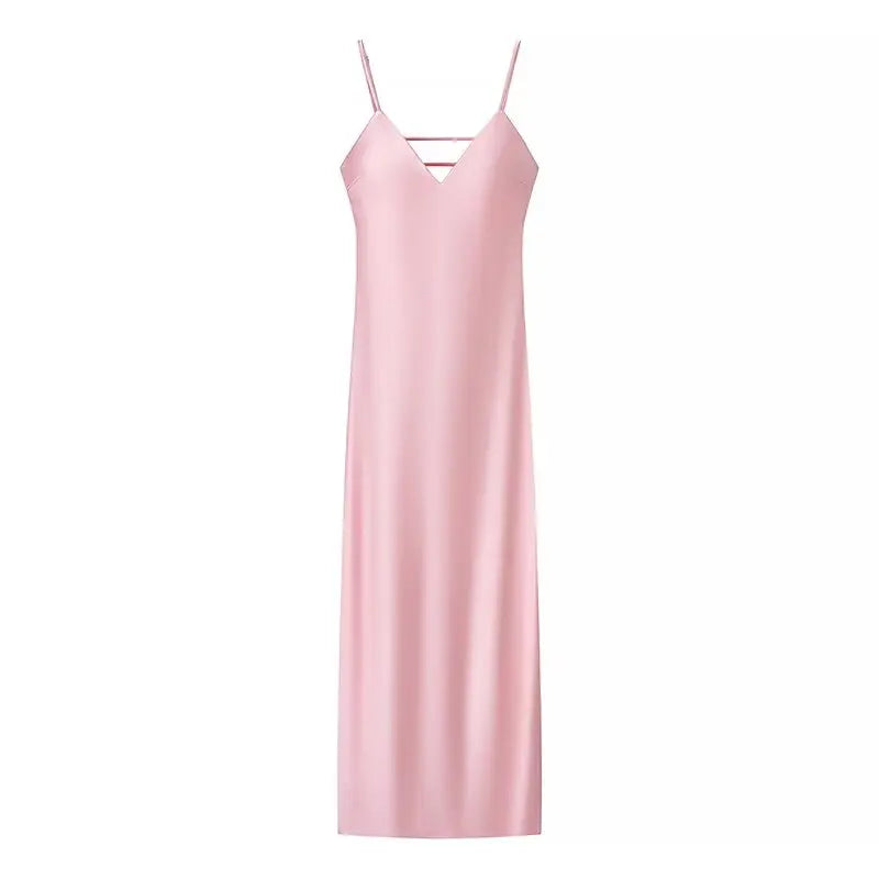 Elegant Summer Yellow V Neck Sling Dress