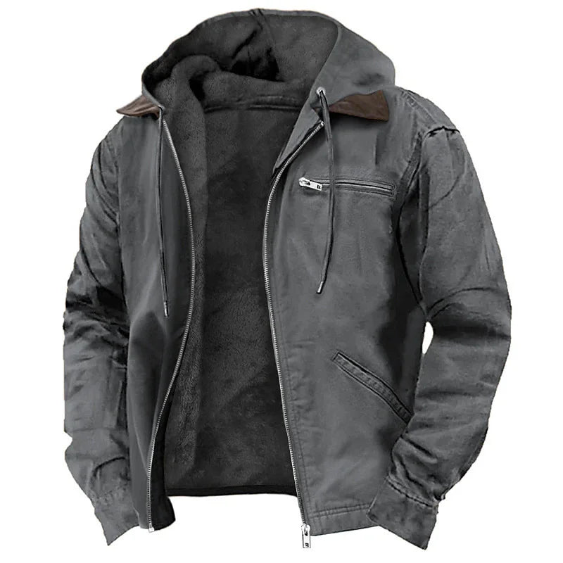 Mens Fur lined Hooded Jacket