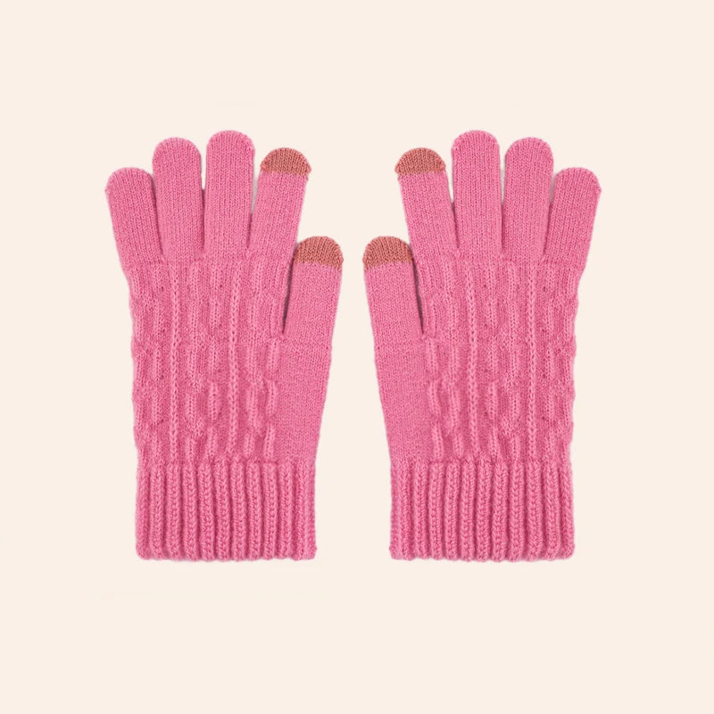 Plush Knitted Womens Gloves