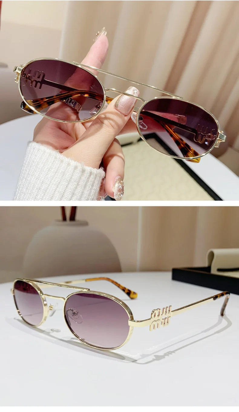Trendy Double Beam Retro Designer SunGlasses
