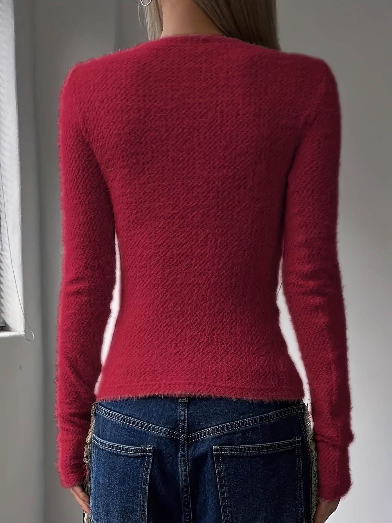 Casual Long Sleeve Knit Sweater