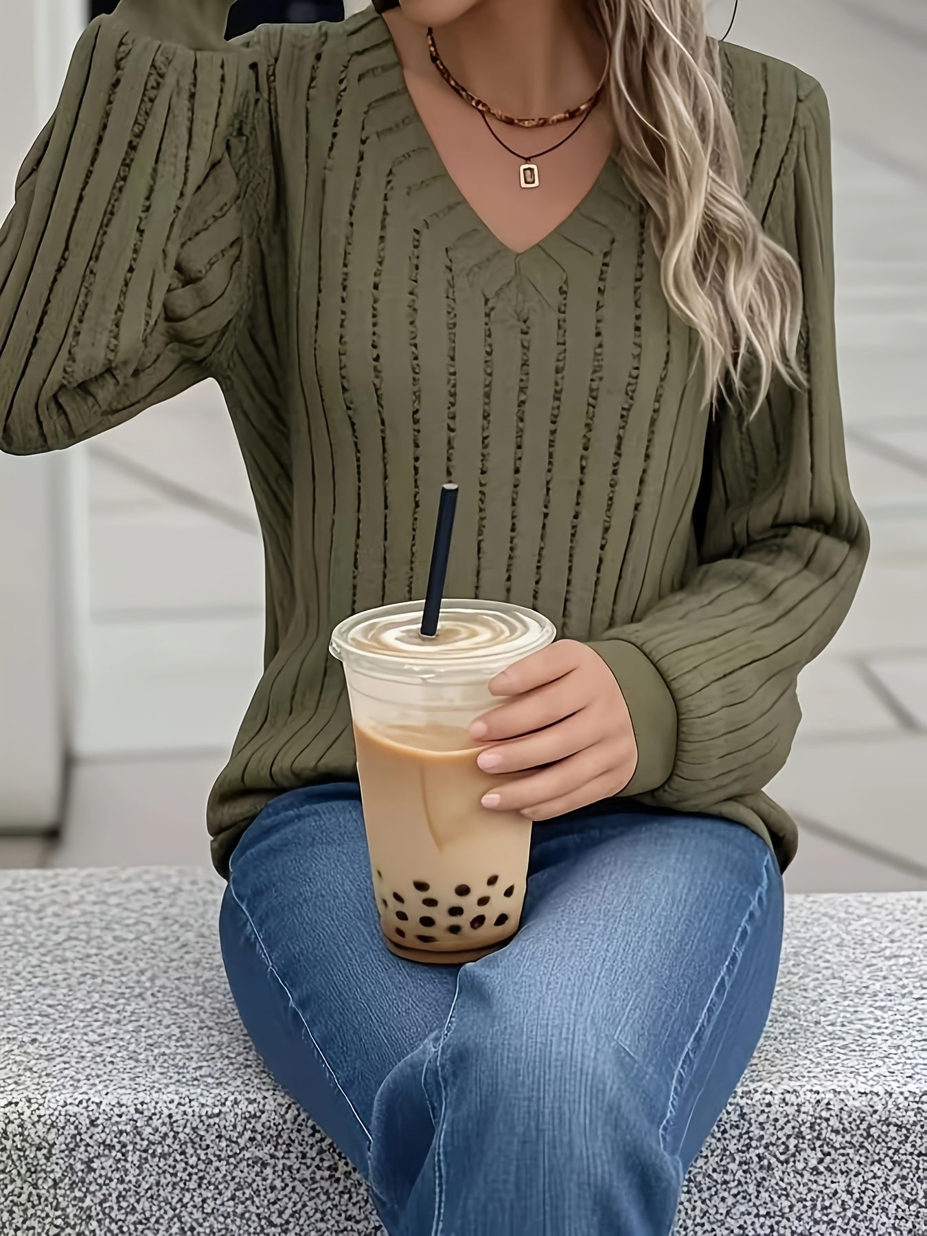 Cozy Ribbed V-Neck Sweater