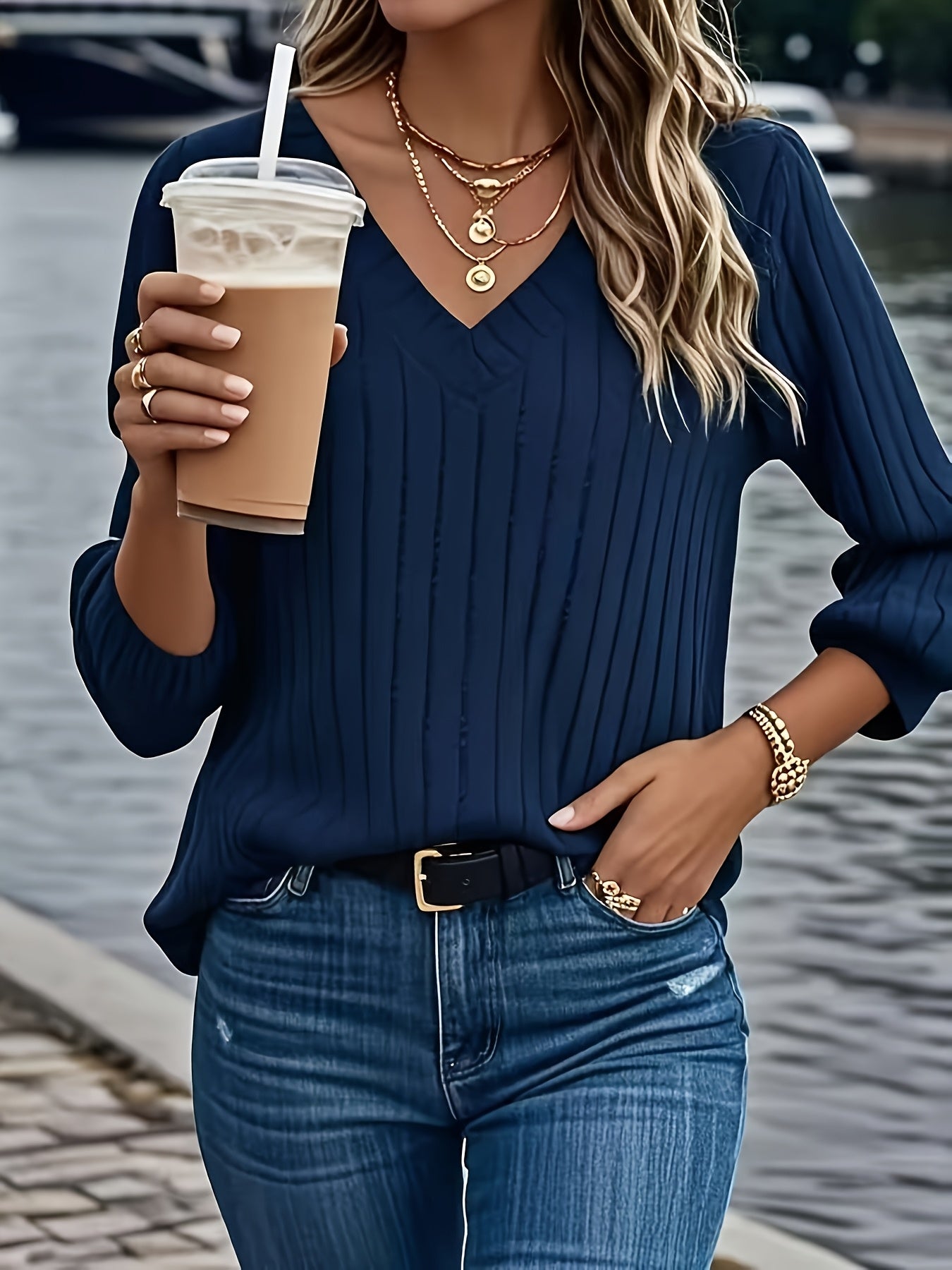 Cozy Ribbed V-Neck Sweater