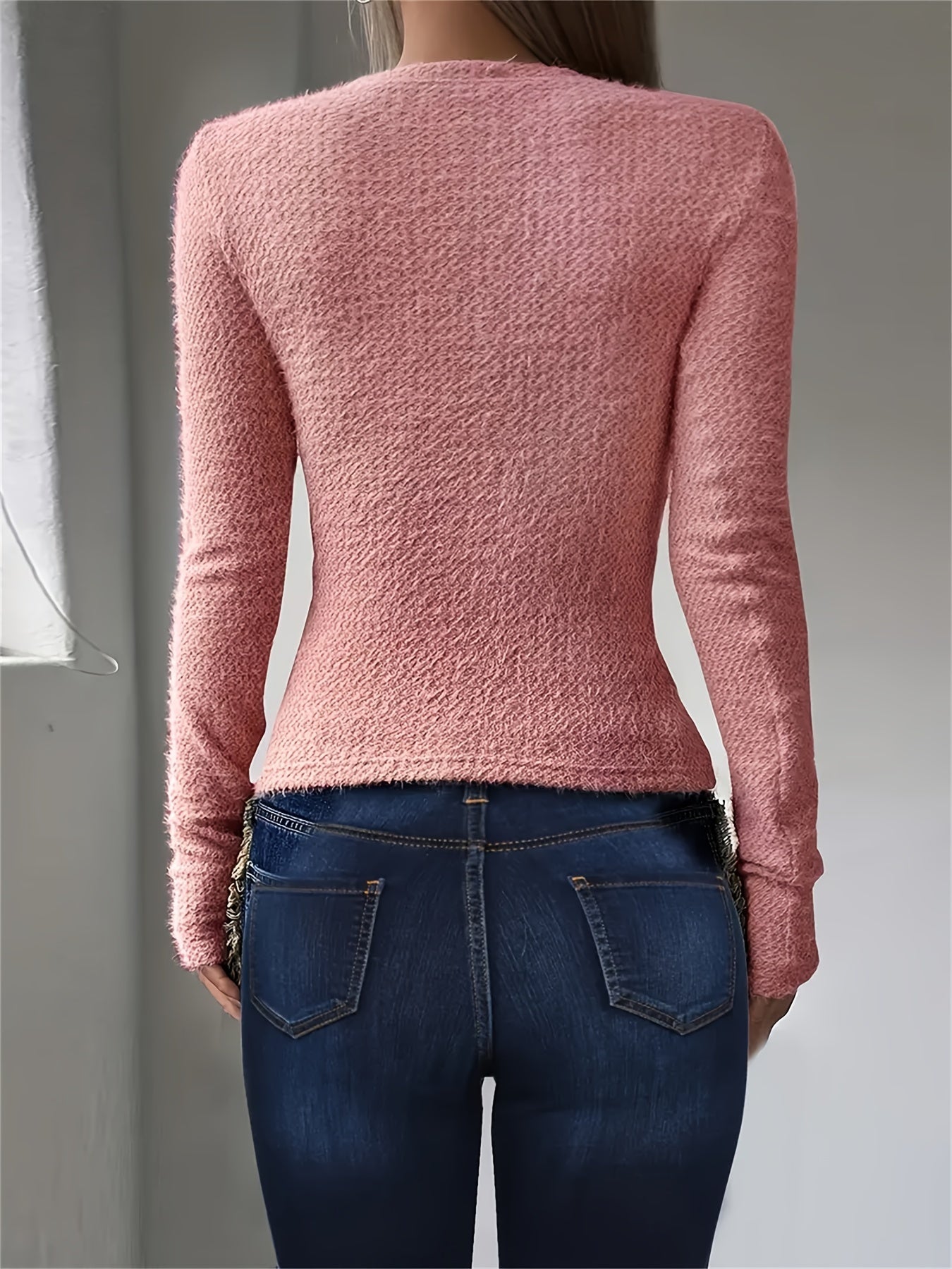 Casual Long Sleeve Knit Sweater