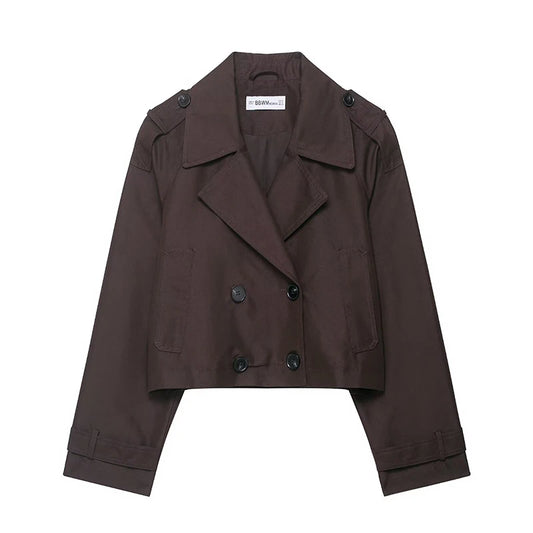 Double Breasted Short Trench Coat