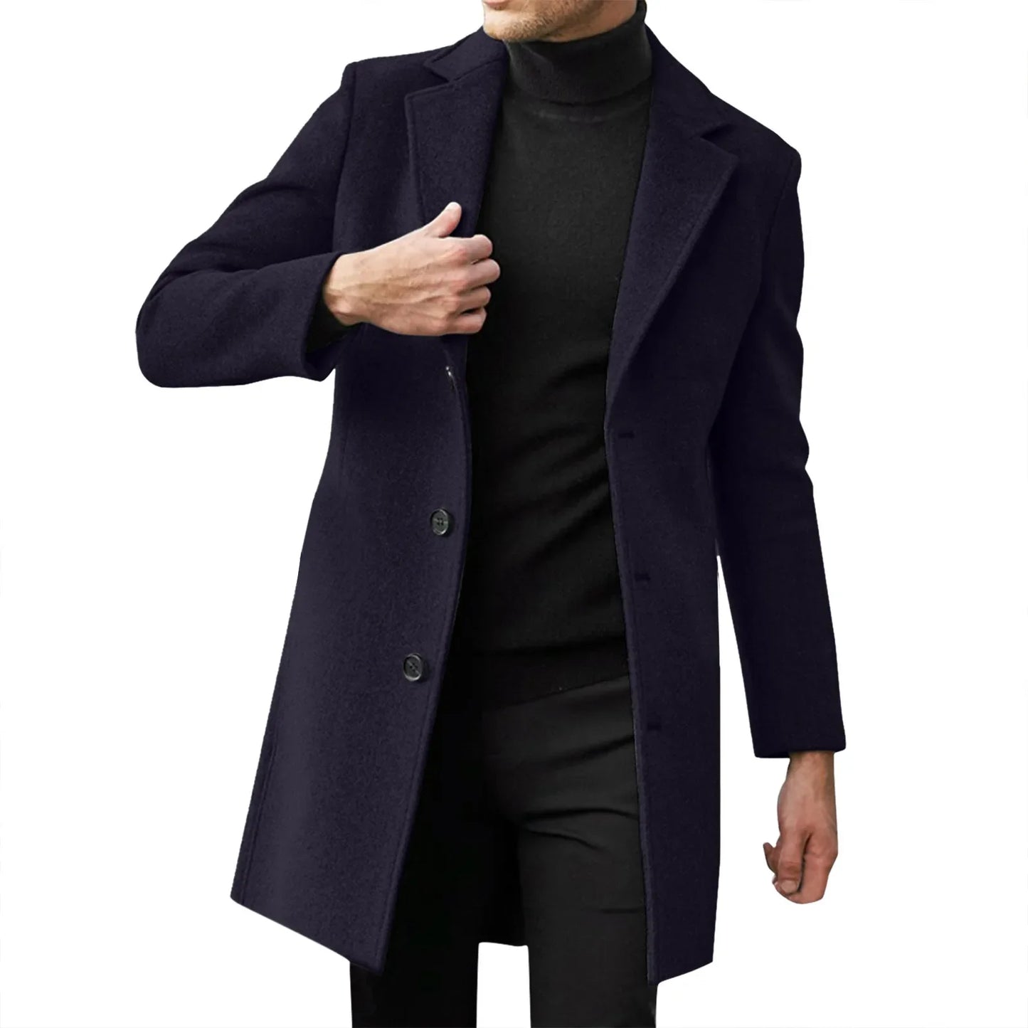 Fashionable Wool Mens Trench Coat