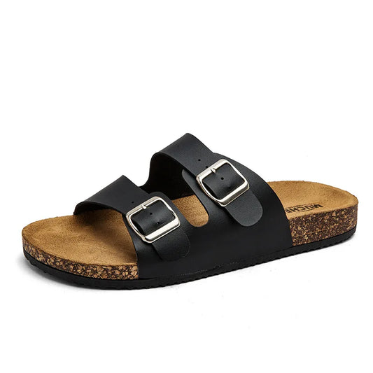 Classic Double Buckle Cork Sandals