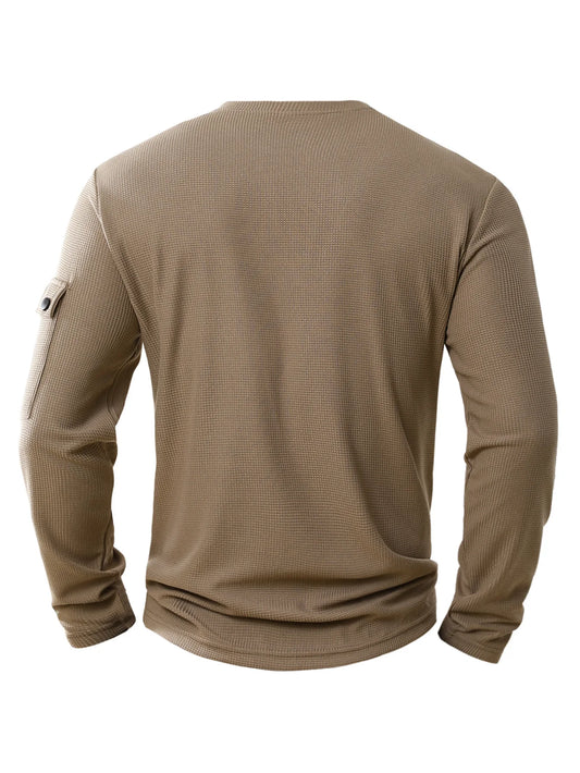 Mens Waffle Cotton Henley neck Shirt
