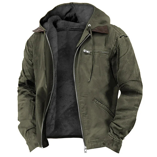 Mens Fur lined Hooded Jacket
