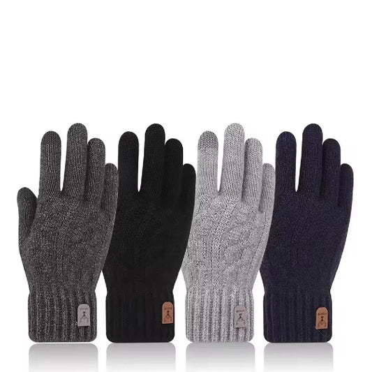 Men's Warm Knitted Touch Screen Gloves