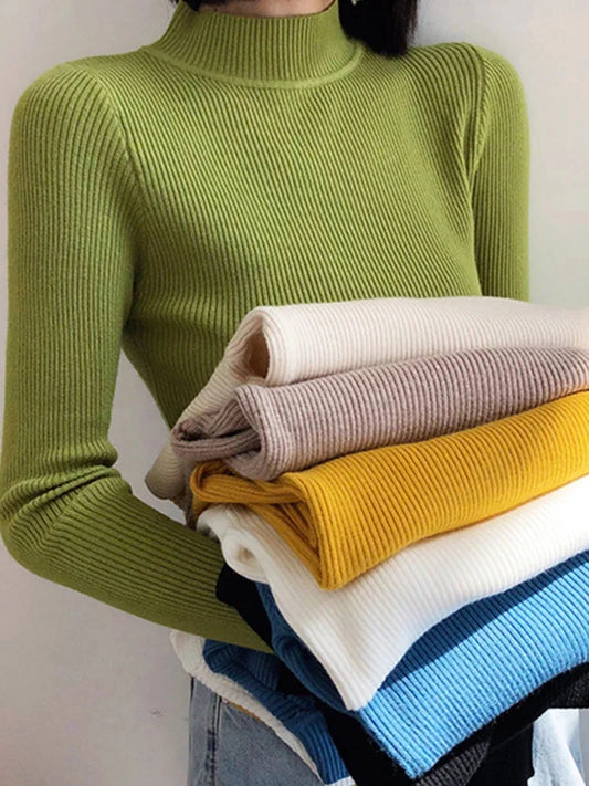 Autumn Vintage Turtleneck Knitted Sweater