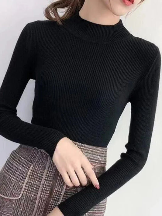 Autumn Vintage Turtleneck Knitted Sweater