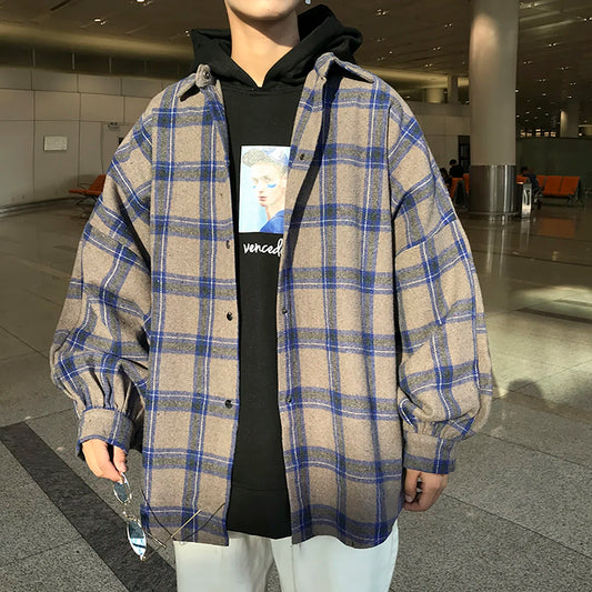 Plaid Fall Mens Vintage Flannel Shirt