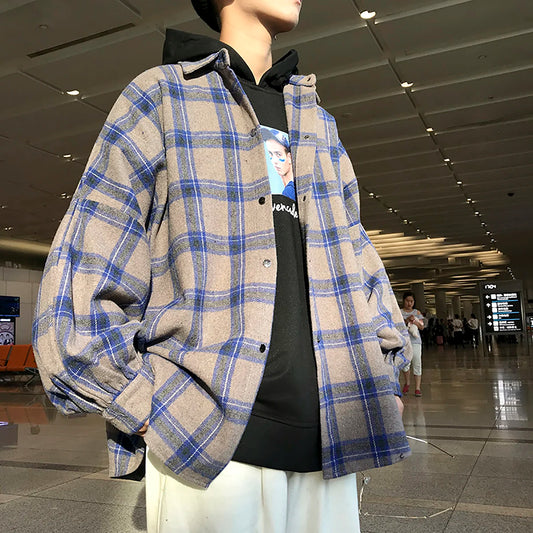 Plaid Fall Mens Vintage Flannel Shirt