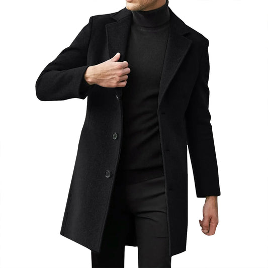 Fashionable Wool Mens Trench Coat