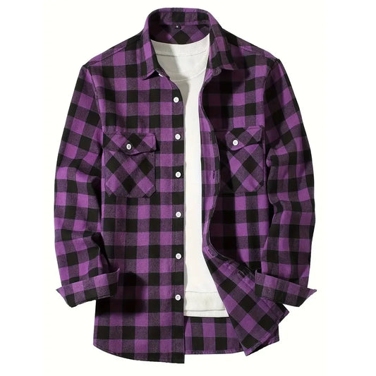 Mens Plaid Long Sleeve